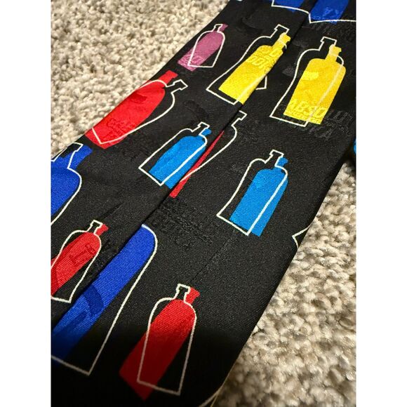 Absolut Vodka Bottles Tie 100% Silk JeSuis Mens Necktie - Picture 2 of 5